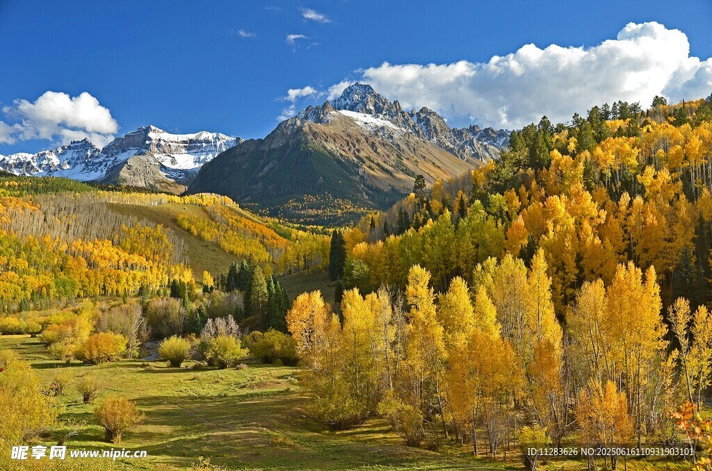 秋日山间绚烂美景