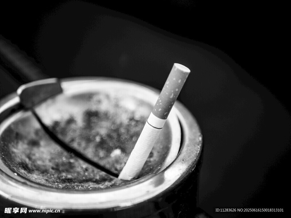烟灰缸中的香烟