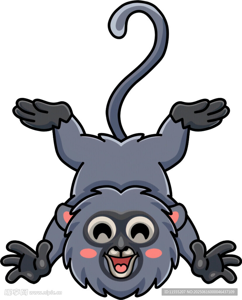 倒立的可爱小猴