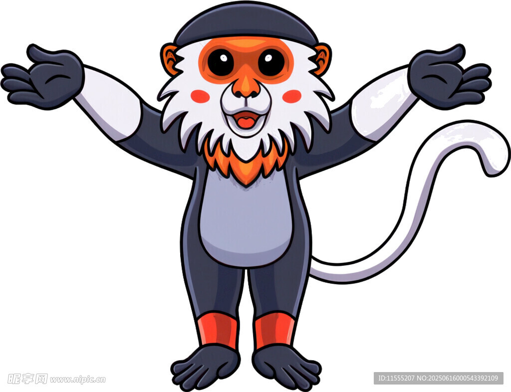 可爱猴子张开双臂