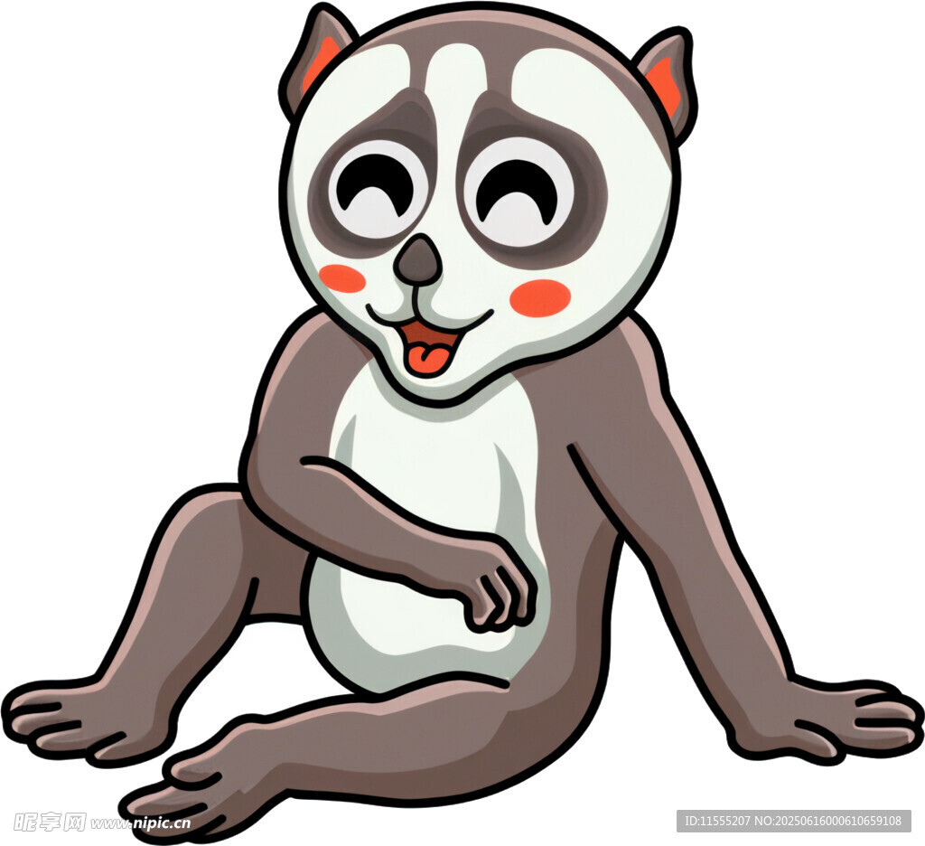 可爱坐着的卡通哈士奇