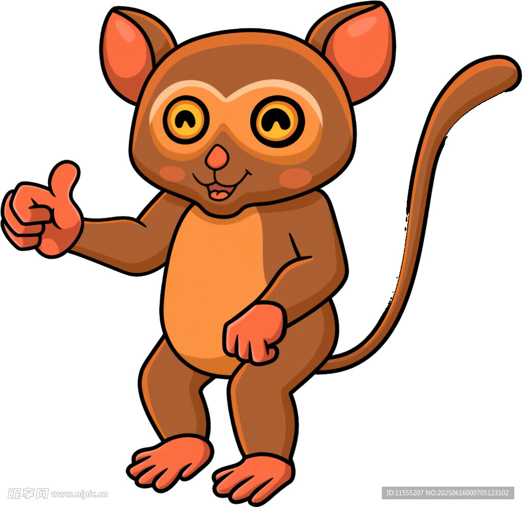 可爱小猴子竖大拇指