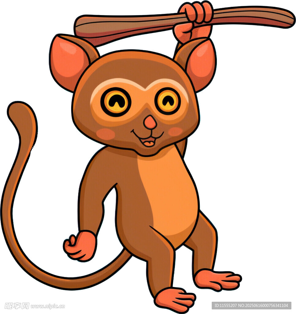 挂在树枝上的可爱小猴子