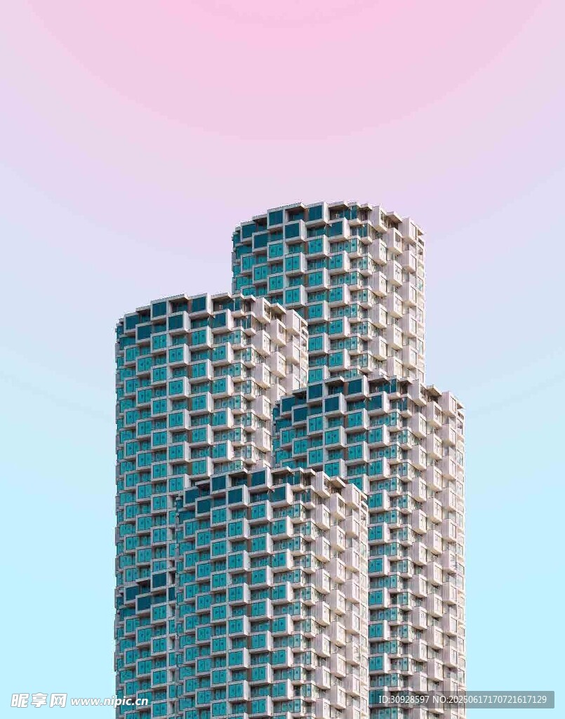 现代几何风格高楼建筑