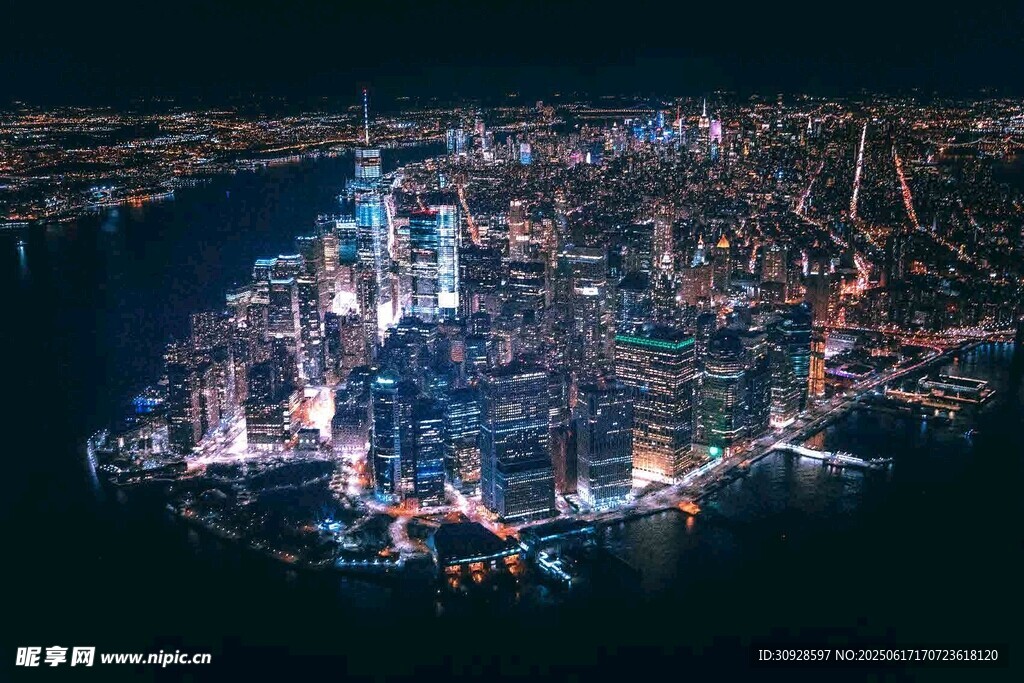 璀璨都市夜景俯瞰图