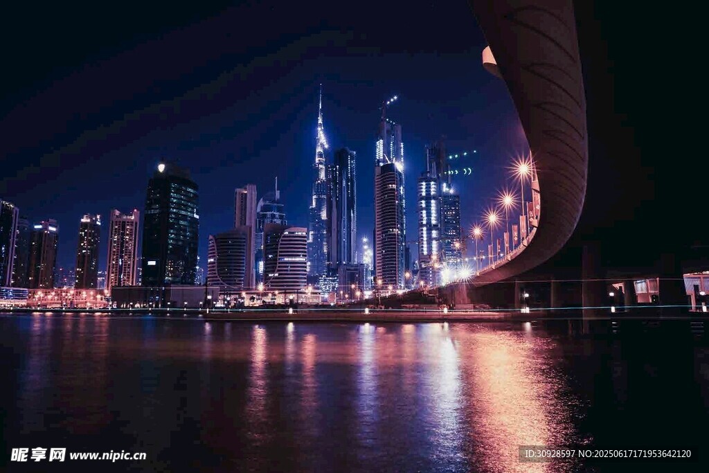 夜景下的璀璨城市风光