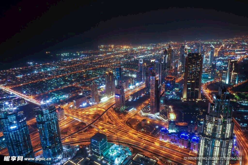 璀璨都市夜景俯瞰图
