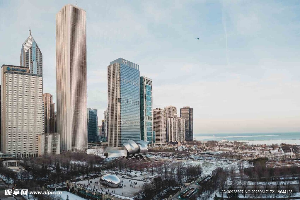 冬日城市高楼景观
