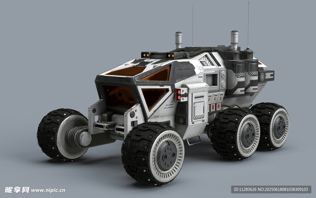 科幻风格六轮越野机器人