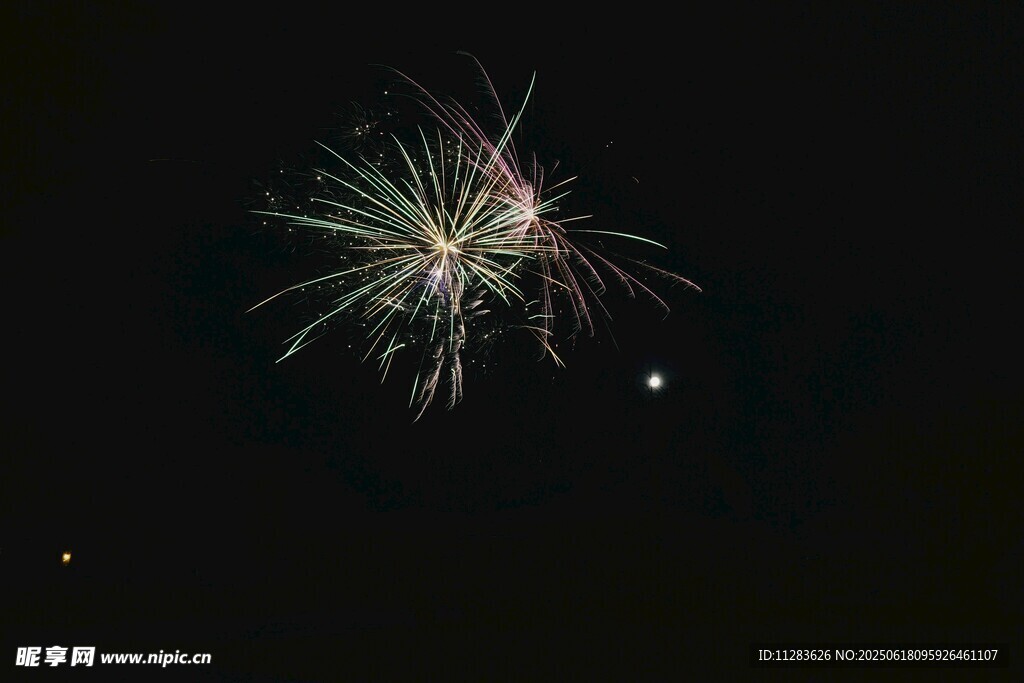 夜空中绽放的绚烂烟花