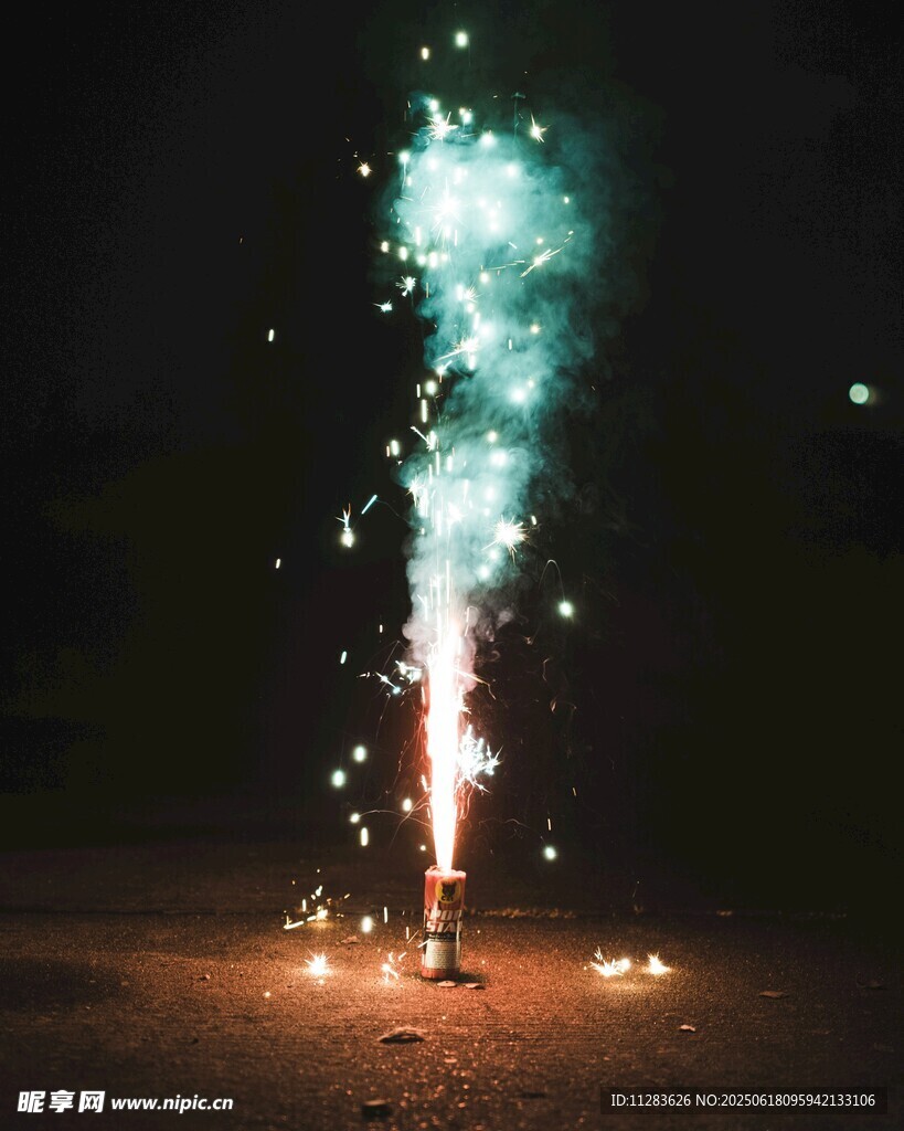 夜空中绽放的绚丽烟花