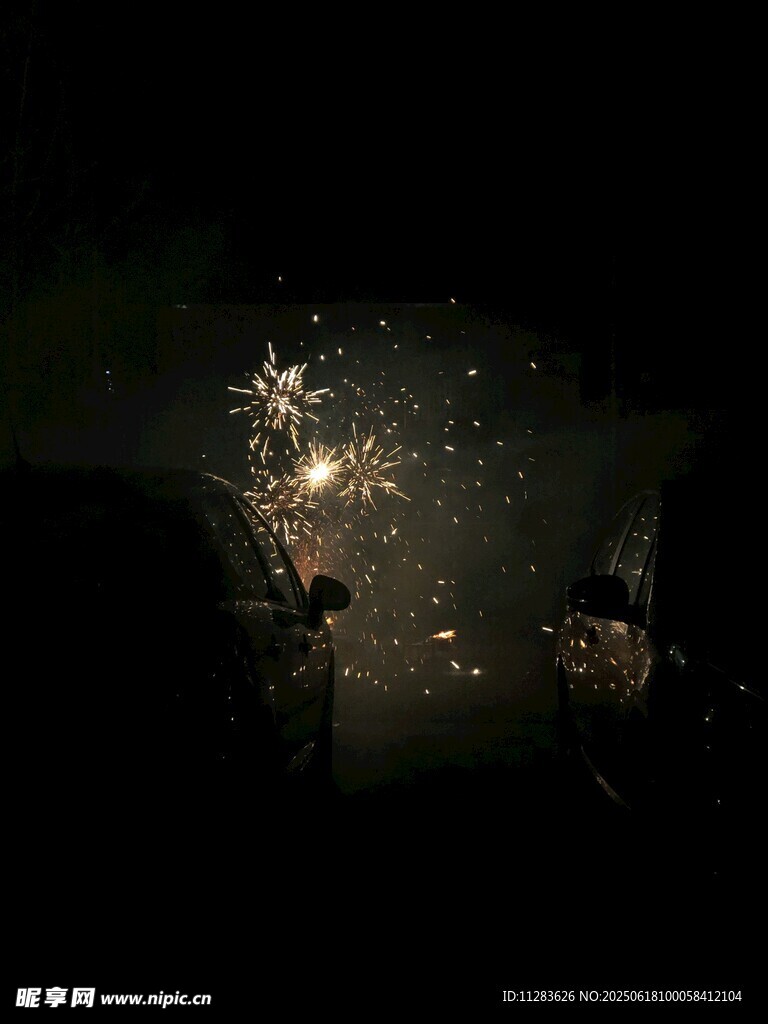 夜空中绚烂的烟花绽放