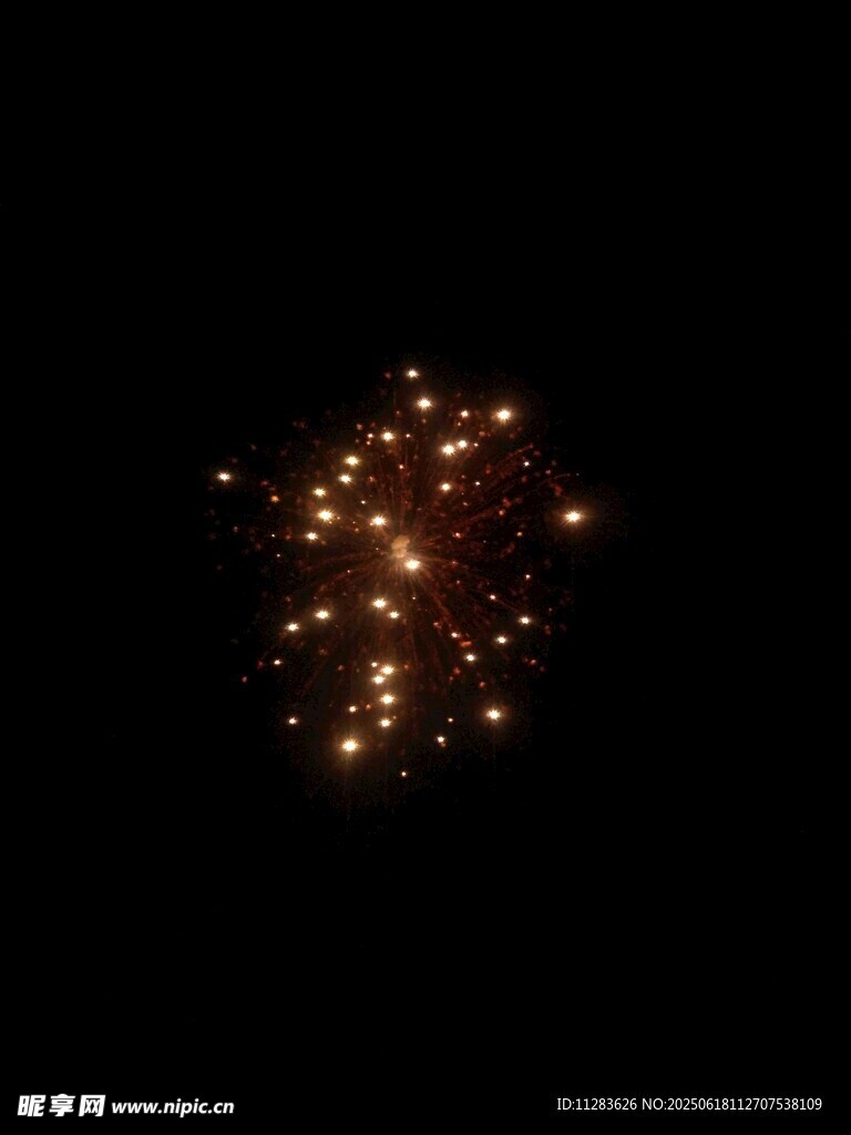 夜空中闪耀的金色烟花