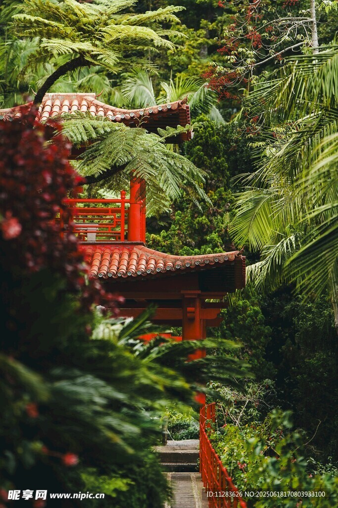 林中红亭