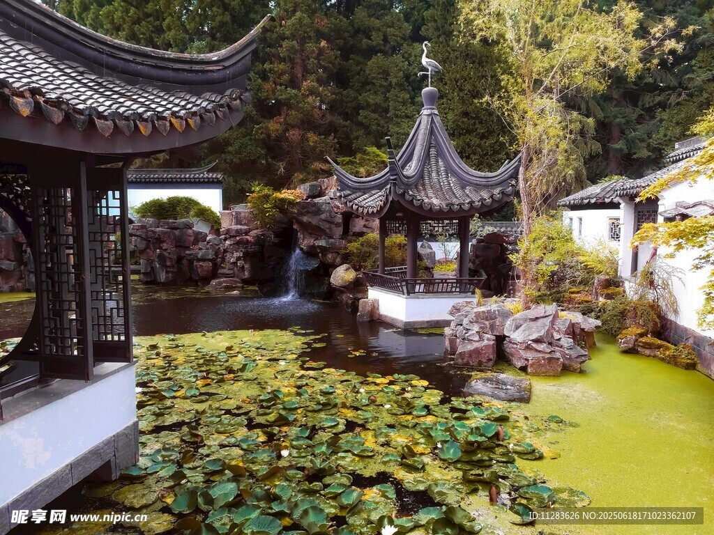 中式古典园林景观一角