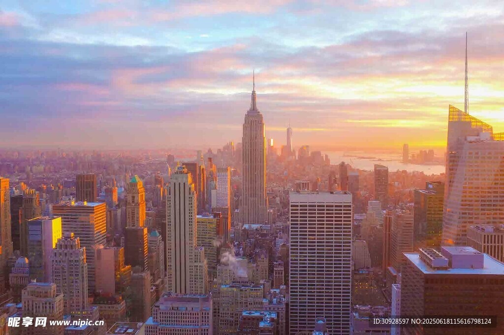 纽约城市天际线壮丽景观