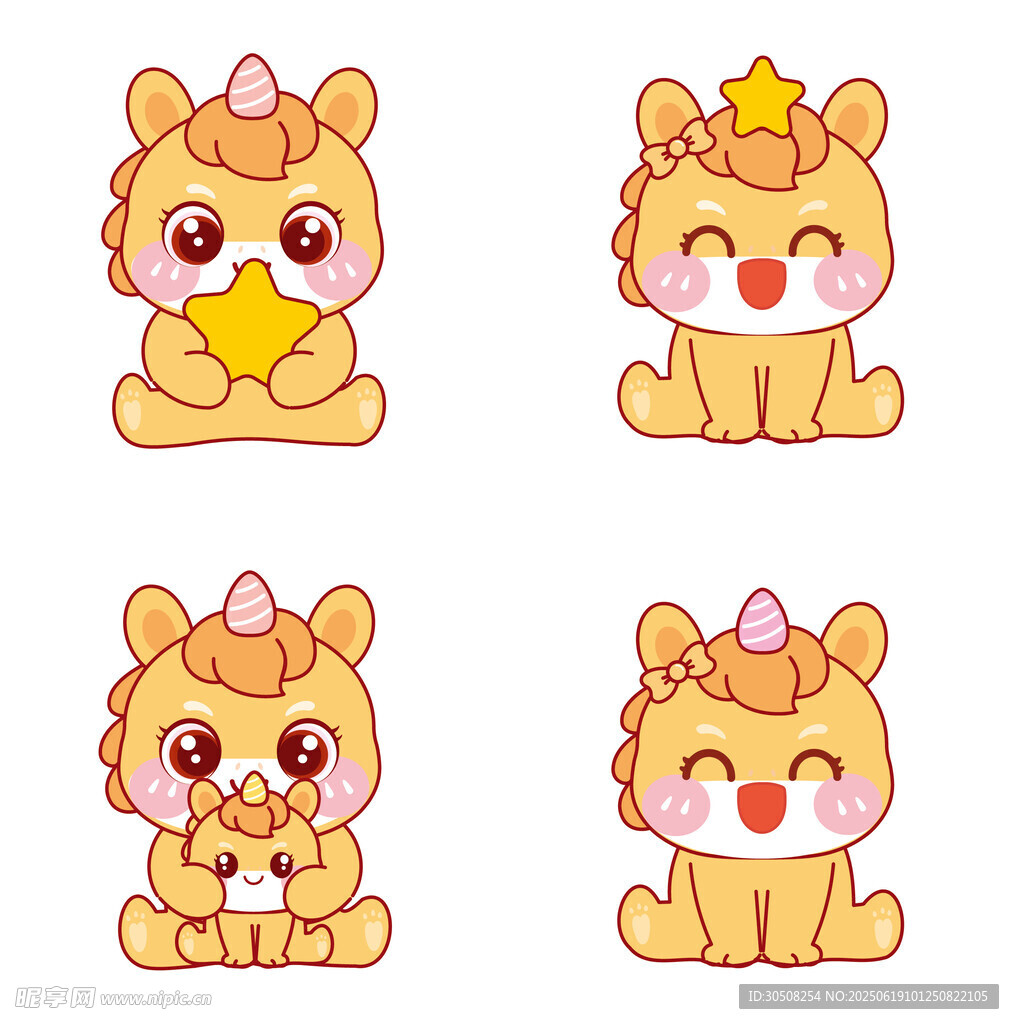 可爱萌趣小马宝宝卡通形象