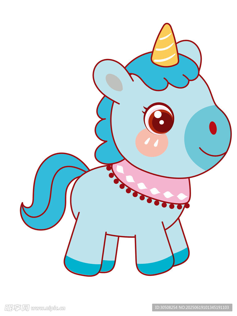 可爱独角兽小马插画
