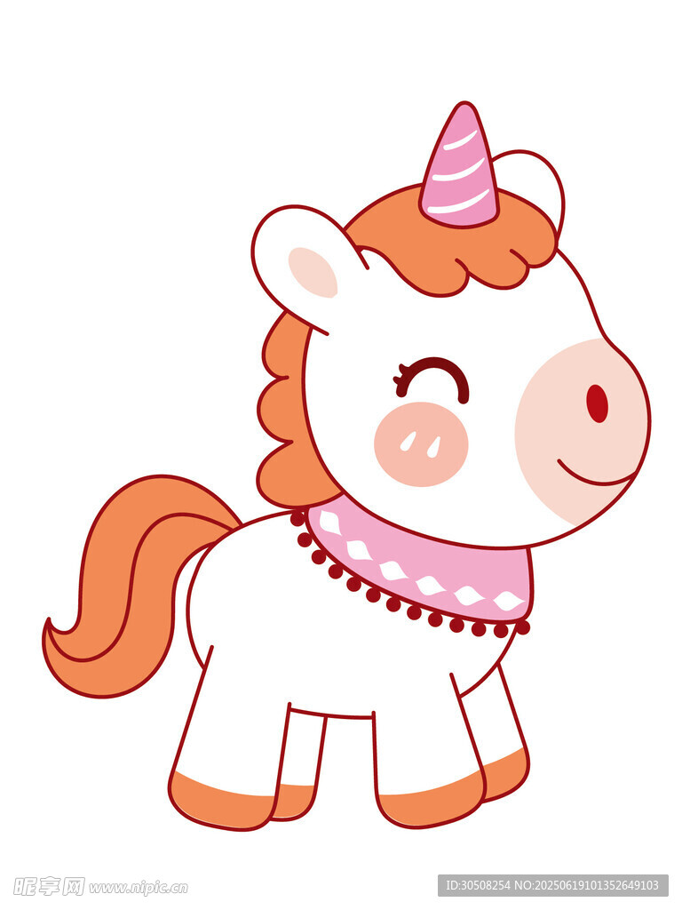 可爱小马宝宝小马插画