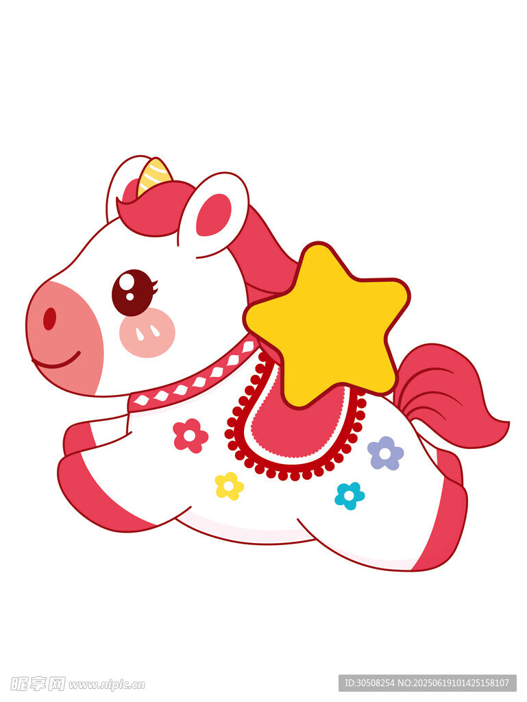 可爱奔跑小马宝宝吉祥物