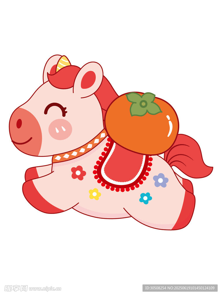 可爱飞天小猪形象插画