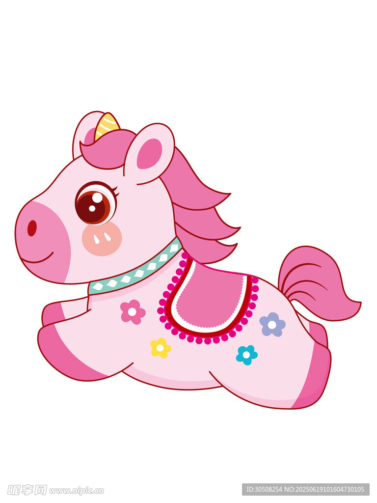 可爱粉色小马卡通形象