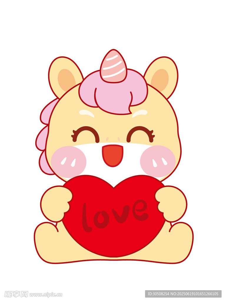 独角兽抱爱心超萌瞬间