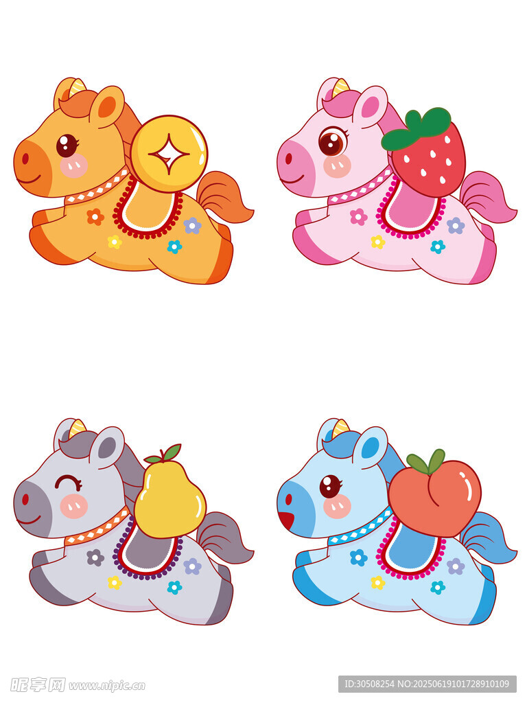 可爱水果装饰卡通摇摇马