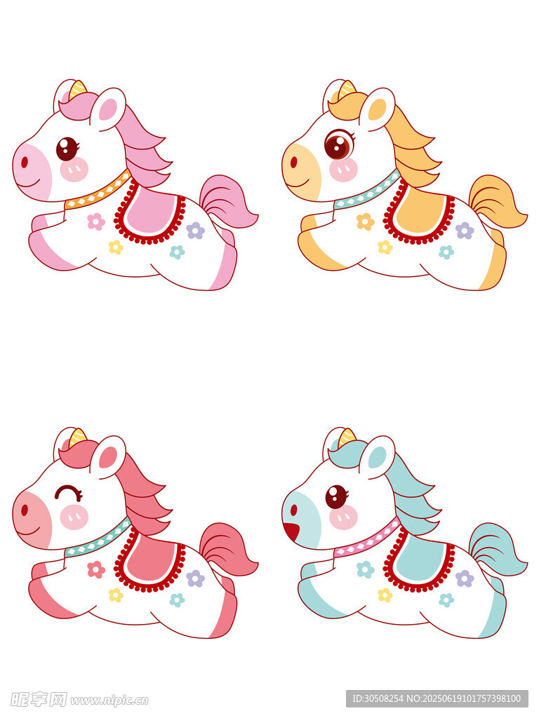 可爱彩色旋转木马图案