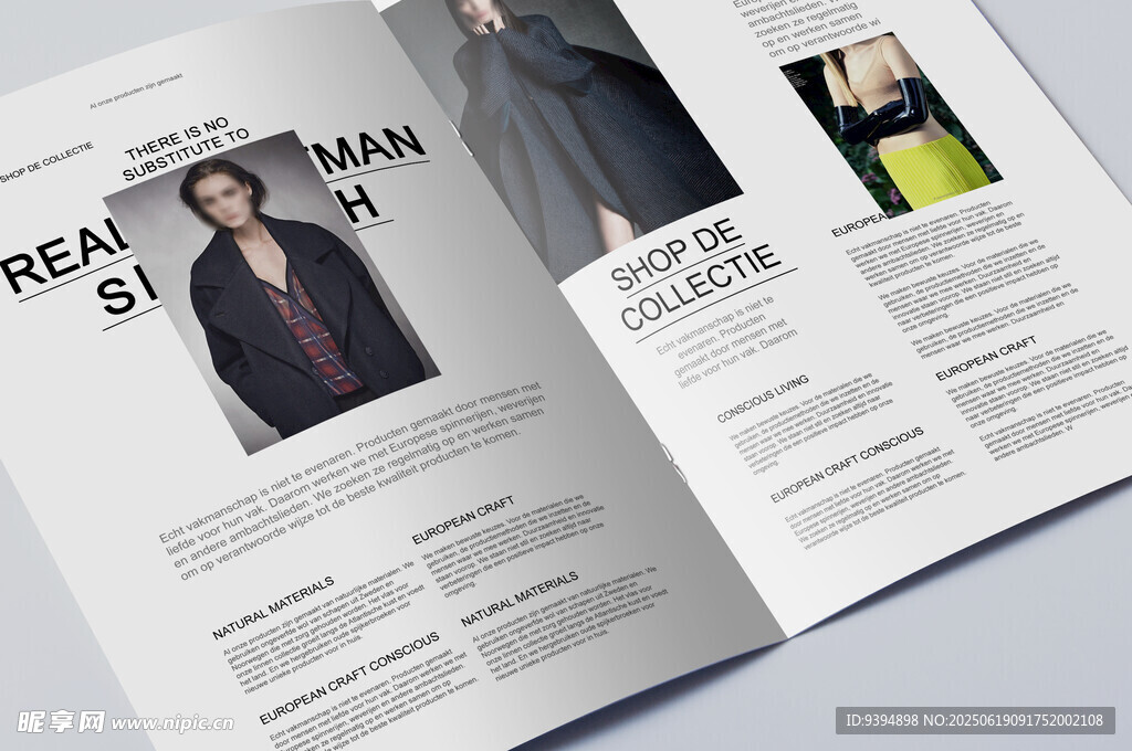 杂志内页画册设计样机素材