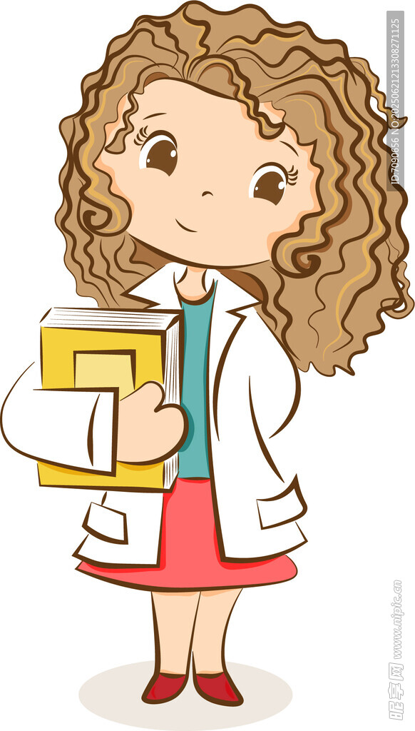 可爱女医生手持书籍