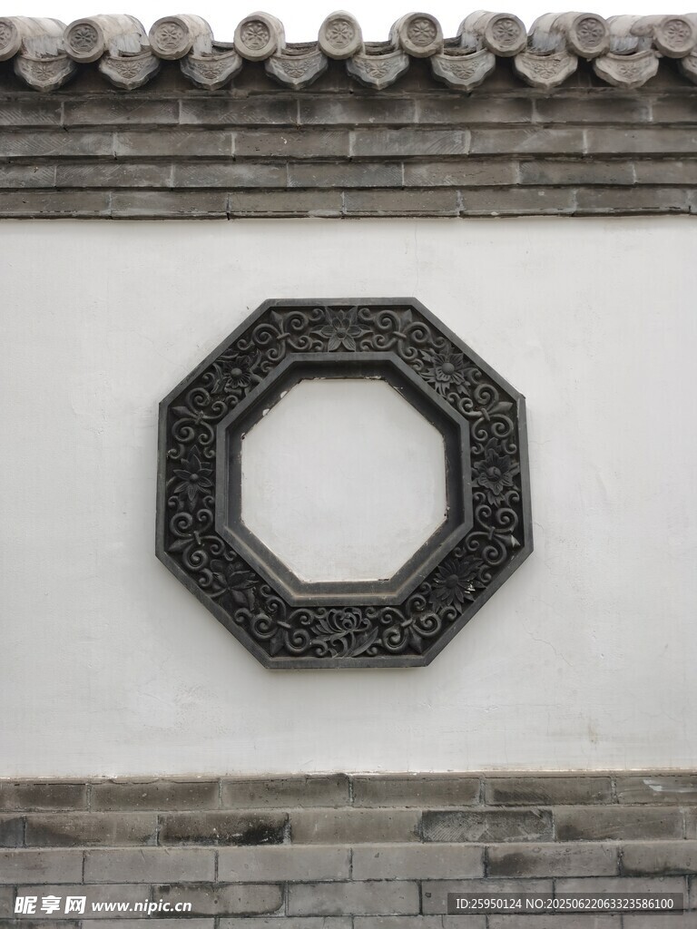 中式墙面八角形镂空装饰