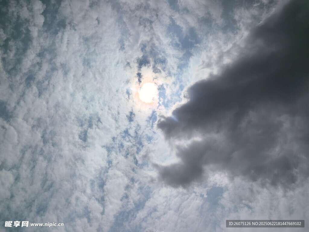 天空中云层与阳光景象