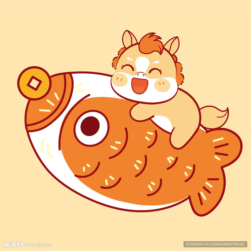 小马趴鱼上萌趣可爱