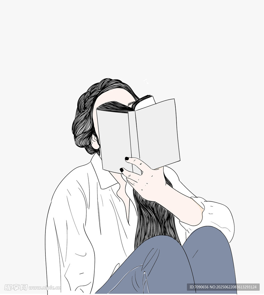 女子专注阅读的惬意瞬间