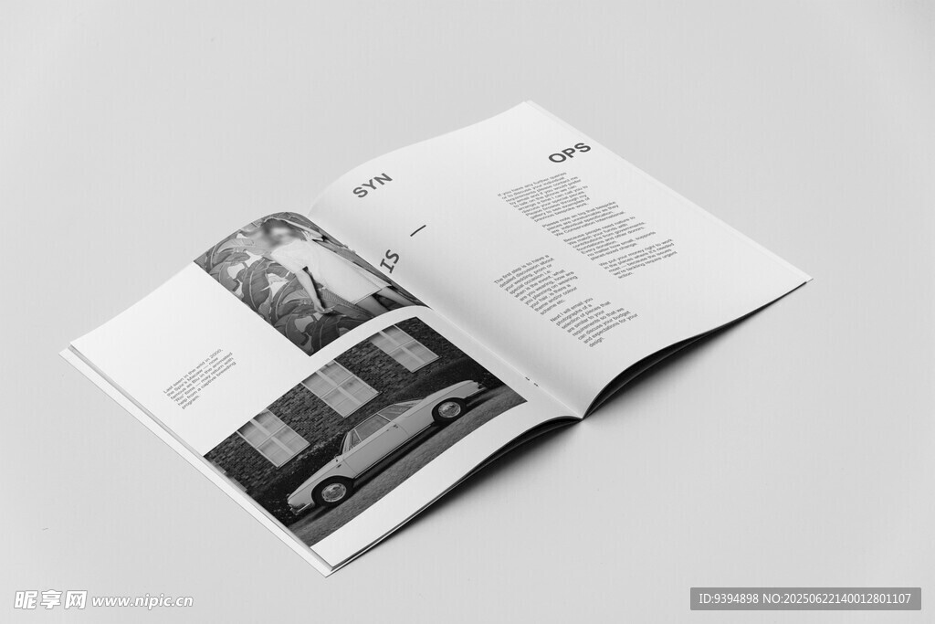 书籍画册内页版式设计样机
