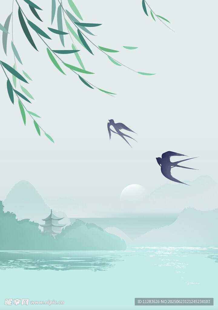 清明燕子插画