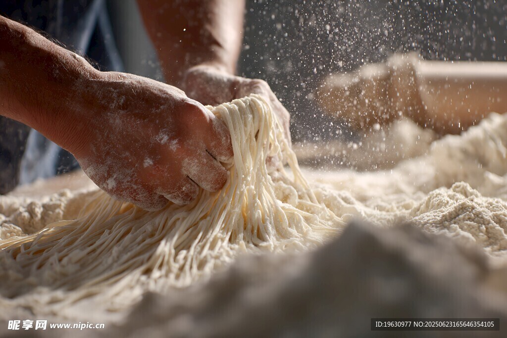 手工揉面场景