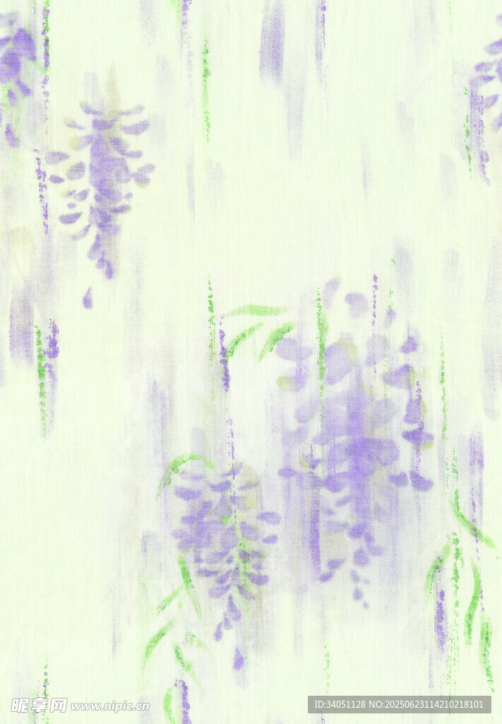 淡紫色薰衣草水彩画背景