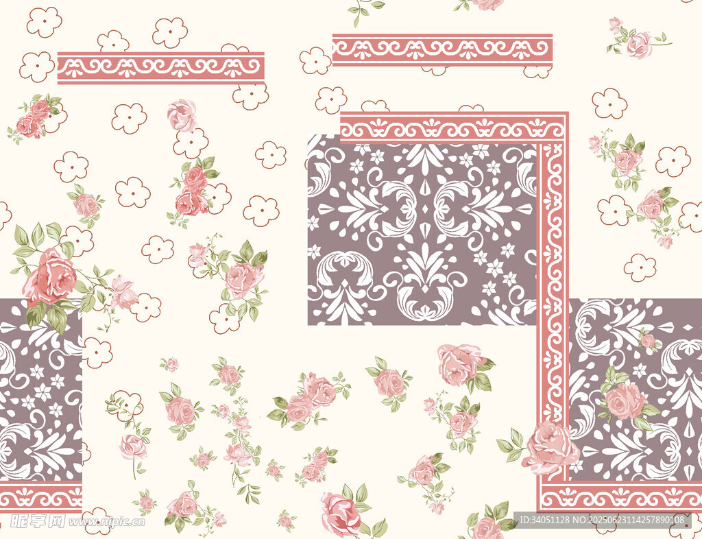 花卉图案装饰边框设计