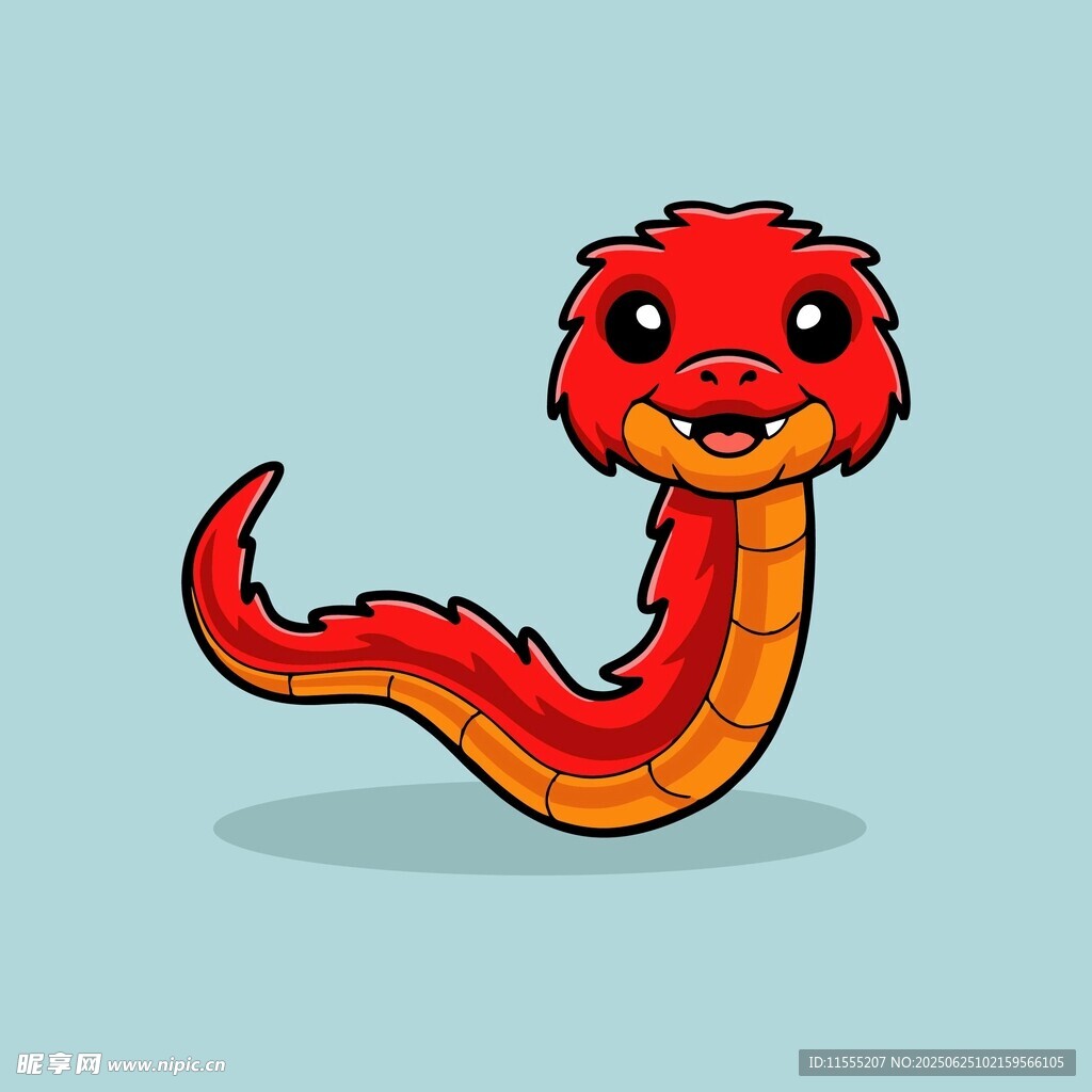 可爱红色卡通小龙