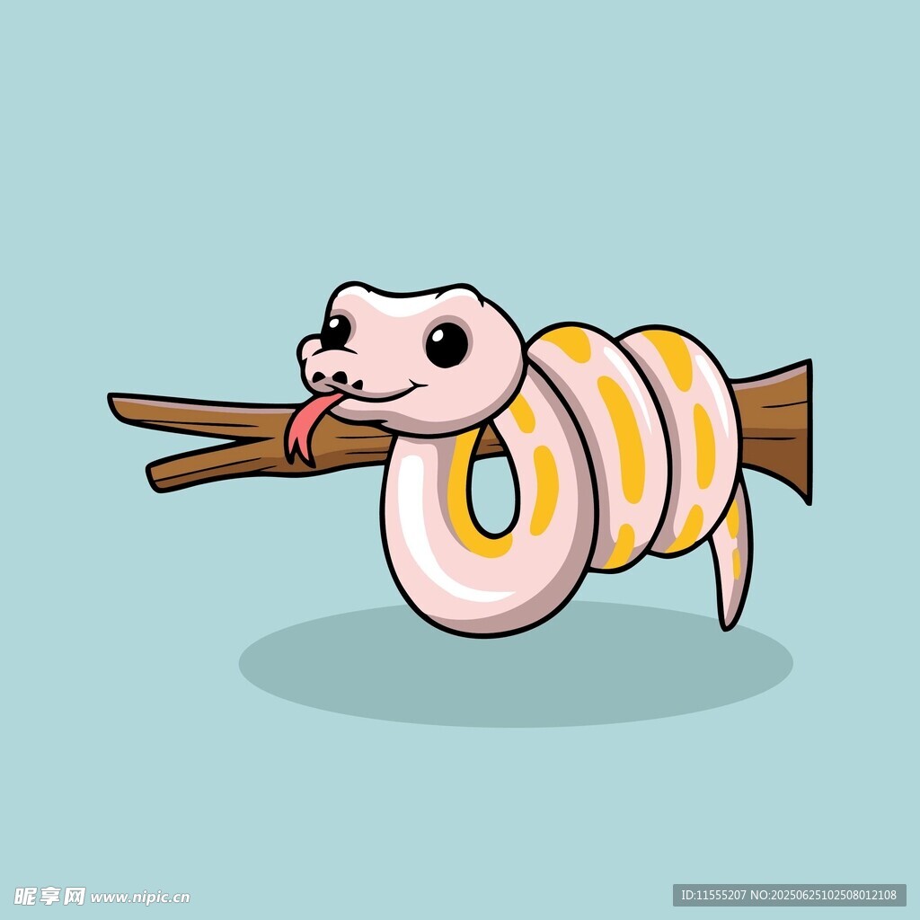 可爱小蛇盘于树枝上