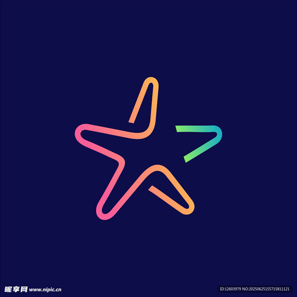 彩色海星简约图标