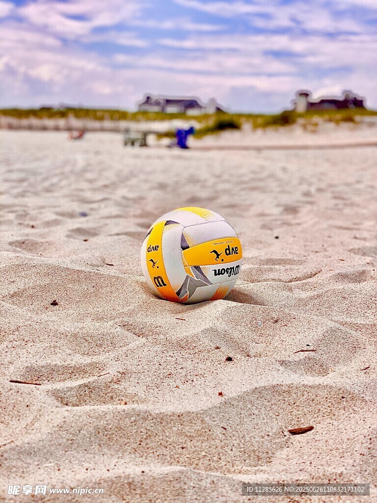 沙滩上的排球