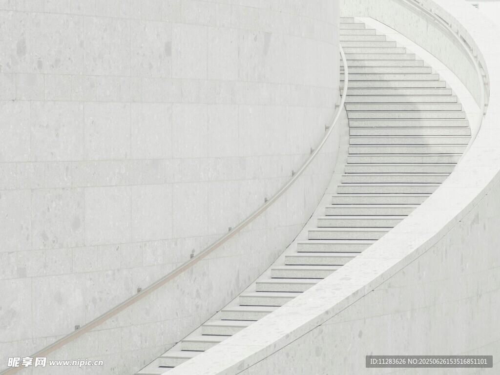 白色弧形楼梯建筑景观