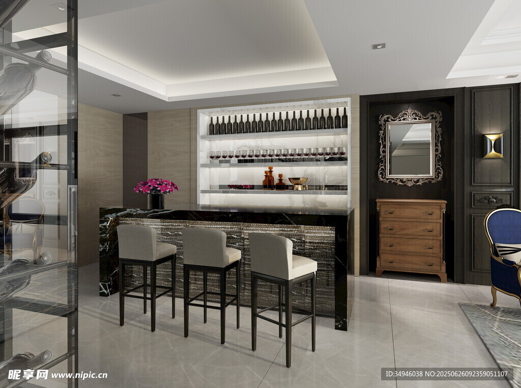 现代时尚餐厅室内设计场景