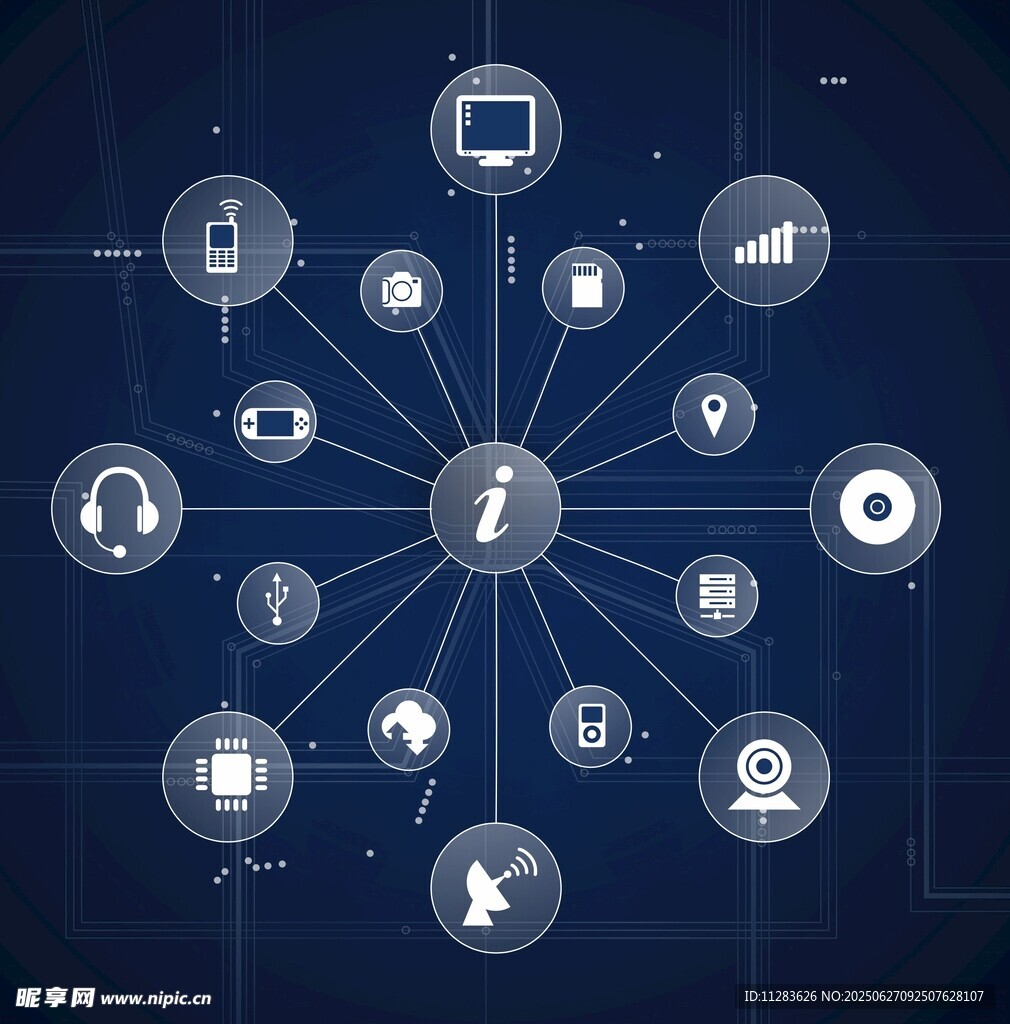 科技互联图标网络示意图