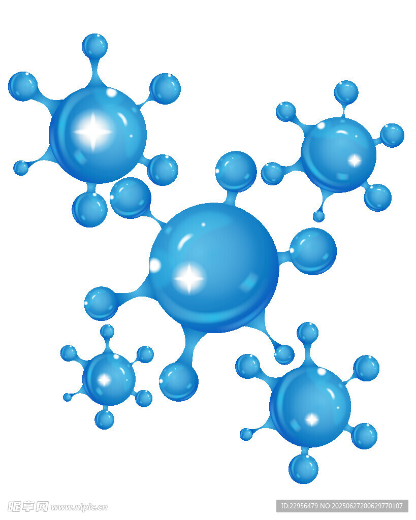 蓝色分子结构示意图