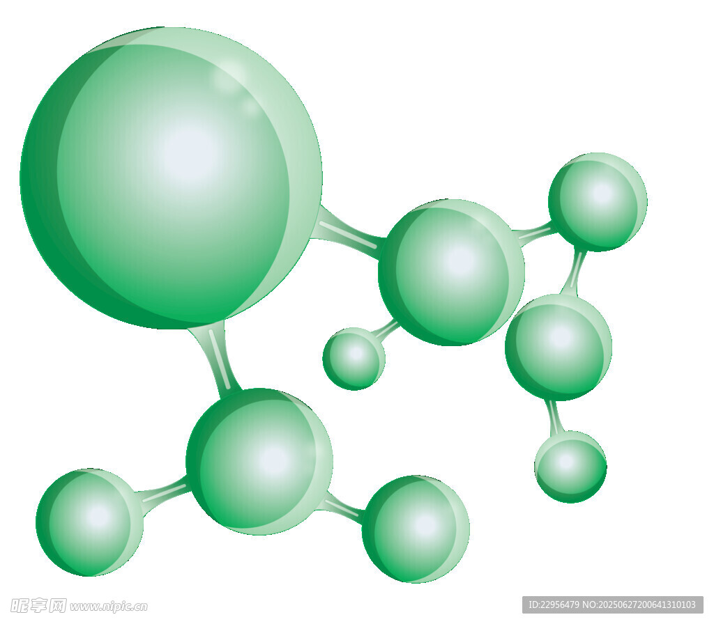 绿色分子结构模型