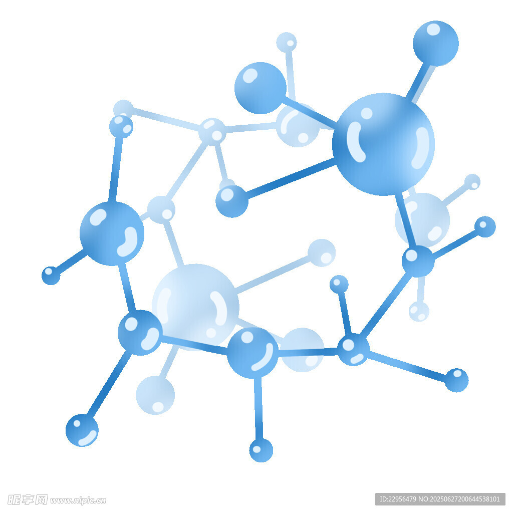 蓝色分子结构模型